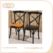 china cheap iron crossback chair with leather seat